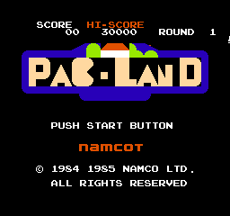 Pac-Land (Japan) Title Screen